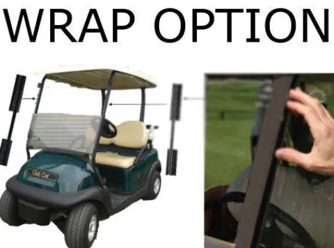 DOORWORKS GOLF CART ENCLOSURES 3-Sided Over-The-Top Cover for Club Car Onward/Precedent/Tempo Jet Black