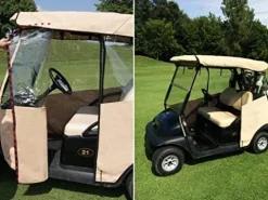 DOORWORKS Golf Cart Enclosures 3-Sided Over-The-Top Cover Yamaha Drive 2 Sunbrella Canvas Jet Black