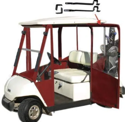 DOORWORKS GOLF CART ENCLOSURES Black Golf Cart Cover – EZGO RXV Vinyl Cart Cover, Swinging Hard Doors