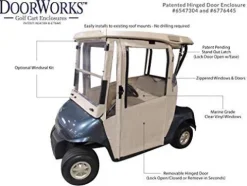 DOORWORKS GOLF CART ENCLOSURES Yamaha Drive Golf Cart Cover Black Marine Grade Vinyl