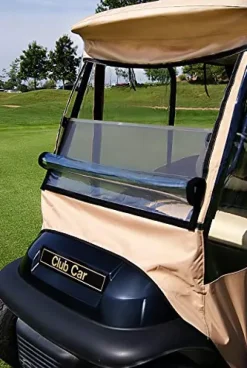 DOORWORKS GOLF CART ENCLOSURES Blue Universal Golf Cart Cover with Travel Bag – Portable & Drivable 4-Sided – Fits EZGO TXT RXV & Club Car DS Precedent Onward (Blue, 60” L X 44” W)