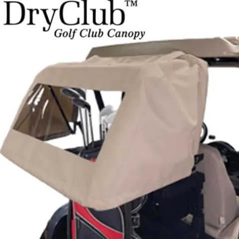 DOORWORKS GOLF CART ENCLOSURES Golf Cart Club Cover – DryClub Canopy in Sunbrella Black