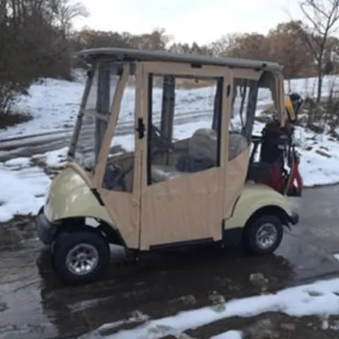 DOORWORKS GOLF CART ENCLOSURES Golf Cart Club Cover – DryClub Canopy in Sunbrella Black