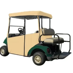 DOORWORKS GOLF CART ENCLOSURES Golf Cart Cover – 3-Sided “Over-The-Top” Enclosure for Yamaha Drive/Drive 2 – Marine Grade Vinyl – Tan
