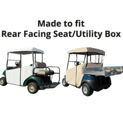 DOORWORKS GOLF CART ENCLOSURES Golf Cart Cover Tan – Utility Box / Rear Seat