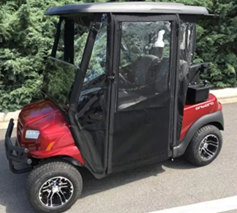 DOORWORKS GOLF CART ENCLOSURES Jet Black Golf Cart Cover – Sunbrella Canvas