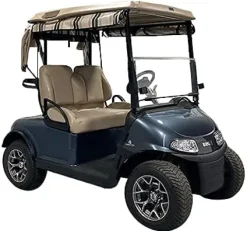 DOORWORKS GOLF CART ENCLOSURES Black Vinyl Golf Cart Cover for EZGO TXT 14+ – Track-Style Marine Grade – Fits Golf Bags, Utility Box or Rear Facing Seat