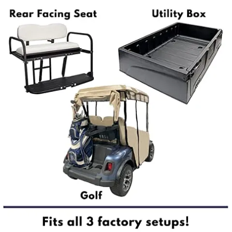 DOORWORKS GOLF CART ENCLOSURES Club Car Onward Golf Cart Cover Tan Vinyl