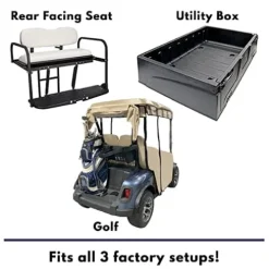 DOORWORKS GOLF CART ENCLOSURES Tan Vinyl Golf Cart Cover