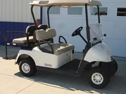 DOORWORKS GOLF CART ENCLOSURES EZGO RXV Sunbrella Canvas Cart Cover – Wheat