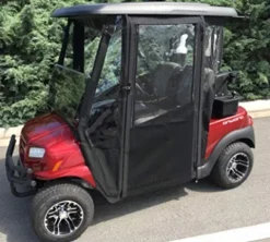 DOORWORKS GOLF CART ENCLOSURES Jet Black Sunbrella Golf Cart Cover – Hinged Door Enclosure EZGO TXT 94-13