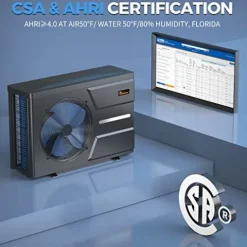 DR. INFRARED HEATER DR-900HP Full DC Inverter 90,000 BTU Heat Pump Ground Swimming Pools Black