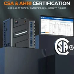 DR. INFRARED HEATER Full DC Inverter 110,000 BTU Heat Pump Ground Swimming Pools Black