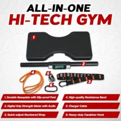 Dragon Door Isomax Isometric Training Equipment – Barbell with Digital Force Generation Meter – At Home Isometric Handgrip Workout Machine