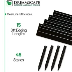 Dreamscape Cleanline Landscape Aluminum Edging 1/8 x 4 x 8 Black Anodized 120′