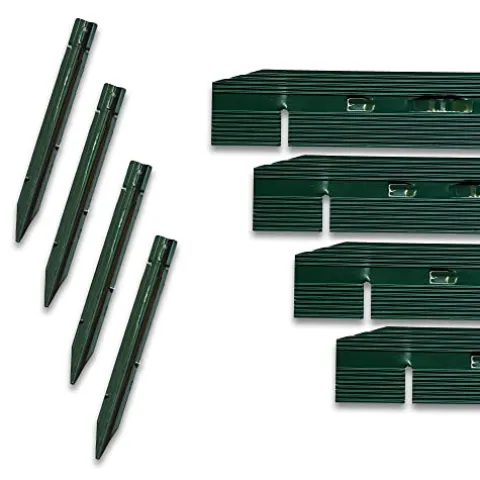 Dreamscape PermLine Aluminum Landscape Edging – 15 Strips, 120 Ft Total, Green Duraflex