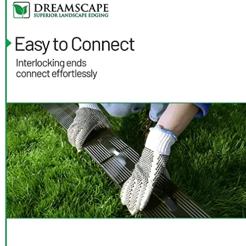 Dreamscape PermLine Aluminum Landscape Edging – 15 Strips, 120 Ft Total, Green Duraflex