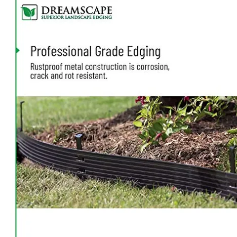 Dreamscape PRO Aluminum Landscape Edging – Easy Install Professional Border – 80ft Total – Black Anodized