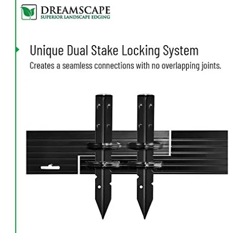 Dreamscape PRO Aluminum Landscape Edging – Easy Install Professional Border – 80ft Total – Black Anodized