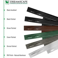 Dreamscape PRO Aluminum Landscape Edging – Easy Install Professional Border – 120ft Total – Black Anodized