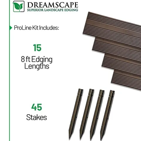 Dreamscape ProLine Aluminum Landscape Edging 120 Ft Bronze Duraflex