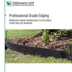 Dreamscape SlideEdge Aluminum Landscape Edging – 16 Strips, 117.5ft Total, Black