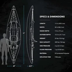 Driftsun Almanor 110 Inflatable Kayak Yellow – 1 Person