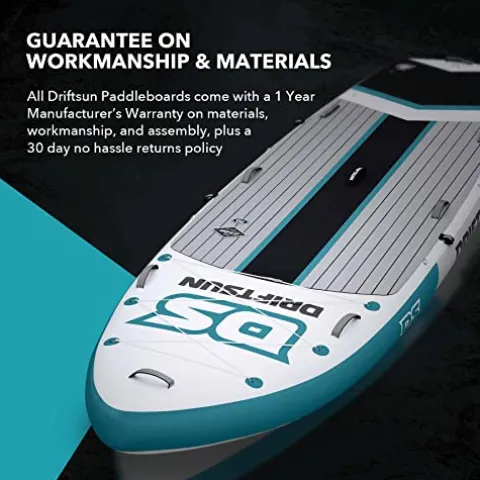 Driftsun Inflatable Paddle Board Teal 12ft x 45in Extra Wide Stand Up SUP Package