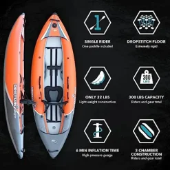 Driftsun Rover 120 Inflatable Kayak – White Classic