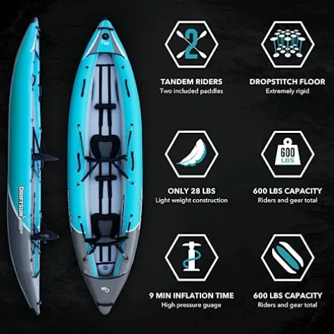 Driftsun Rover Inflatable Tandem Kayak White Water – Rover 220