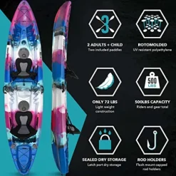Driftsun Teton 120 Hard Shell Kayak Pink/Blue