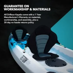 Driftsun Teton 120 Hard Shell Kayak for 2-3 People with Paddles Gray & White