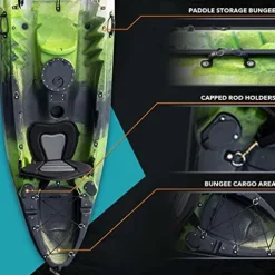 Driftsun Teton 120 Sit-On-Top Fishing Kayak 2-3 Person Green/Black