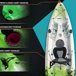 Driftsun Teton 120 Sit-On-Top Fishing Kayak 2-3 Person Green/Black