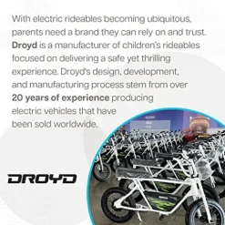 Droyd Electric Mini Balance Bike Kids 6+ 200W 14in Tire White