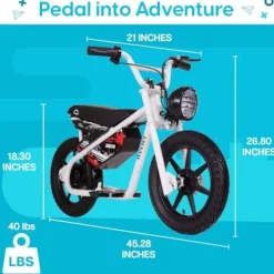 Droyd Electric Mini Balance Bike Kids 6+ 200W 14in Tire White