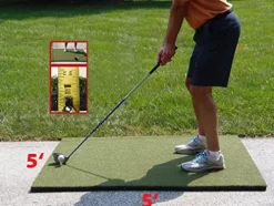 Duffer Golf Practice Mat Indoor Outdoor Heavy Duty 5×5 Verde
