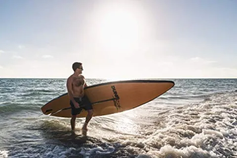DUNNRITE Inflatable Stand Up Paddle Board Kit Natural Wood