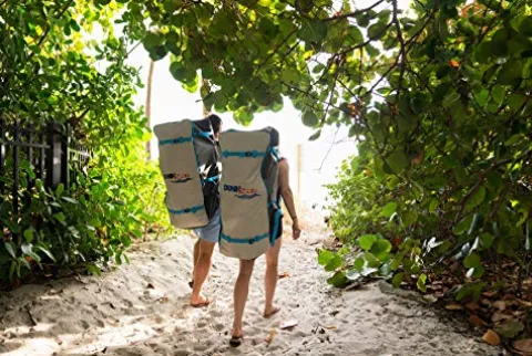 DUNNRITE Inflatable Stand Up Paddle Board Kit Natural Wood