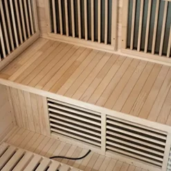 Durasage 3-Person Carbon Infrared Sauna – Canadian Hemlock Wooden – 2000 Watts – Bluetooth, FM Radio & USB Input