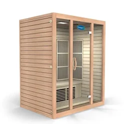 Durasage 3-Person Carbon Infrared Sauna – Canadian Hemlock Wooden – 2000 Watts – Bluetooth, FM Radio & USB Input