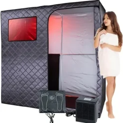 Durasage Portable Full Size Infrared Sauna 2-Person Gray