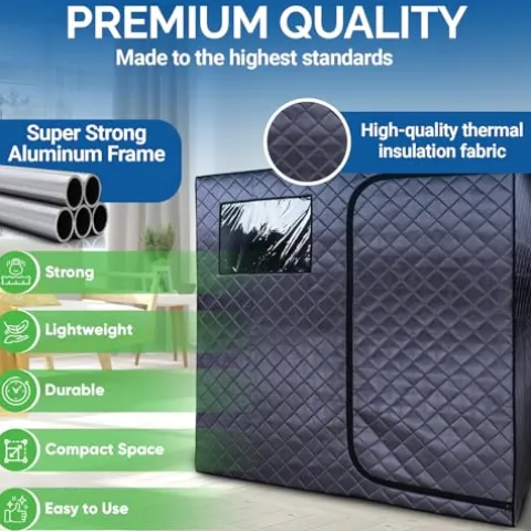 Durasage Portable Full Size Infrared Sauna 2-Person Gray