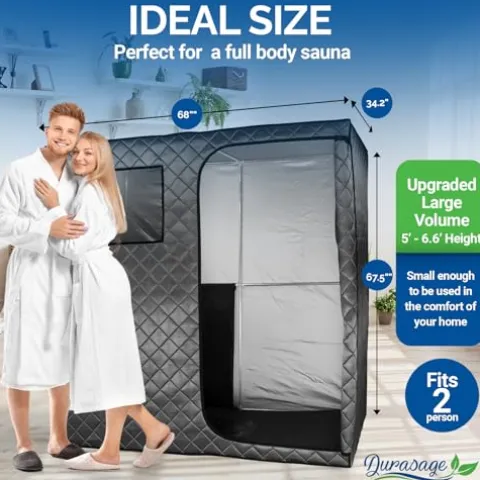 Durasage Portable Full Size Infrared Sauna 2-Person Gray
