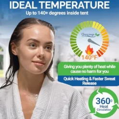 Durasage Portable Full Size Infrared Sauna 2-Person Gray