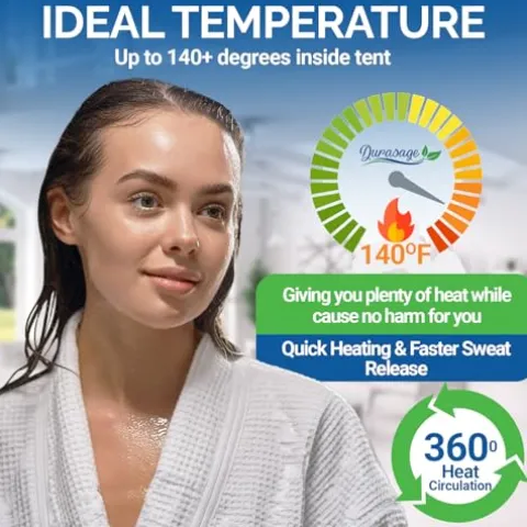 Durasage Portable Full Size Infrared Sauna 2-Person Gray