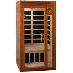 Dynamic Barcelona 1-2 Person Hemlock Wood Low EMF FAR Infrared Sauna Dark Honey Stain