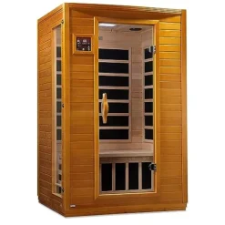 Dynamic Saunas Andora 2 Person Low EMF Infrared Therapy Sauna Dark Honey Stain