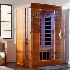 Dynamic Saunas Andora 2 Person Low EMF Infrared Therapy Sauna Dark Honey Stain