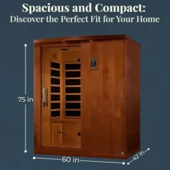 DYNAMIC SAUNAS Madrid Elite 3-Person Infrared Sauna with Bluetooth and LED Control Panel